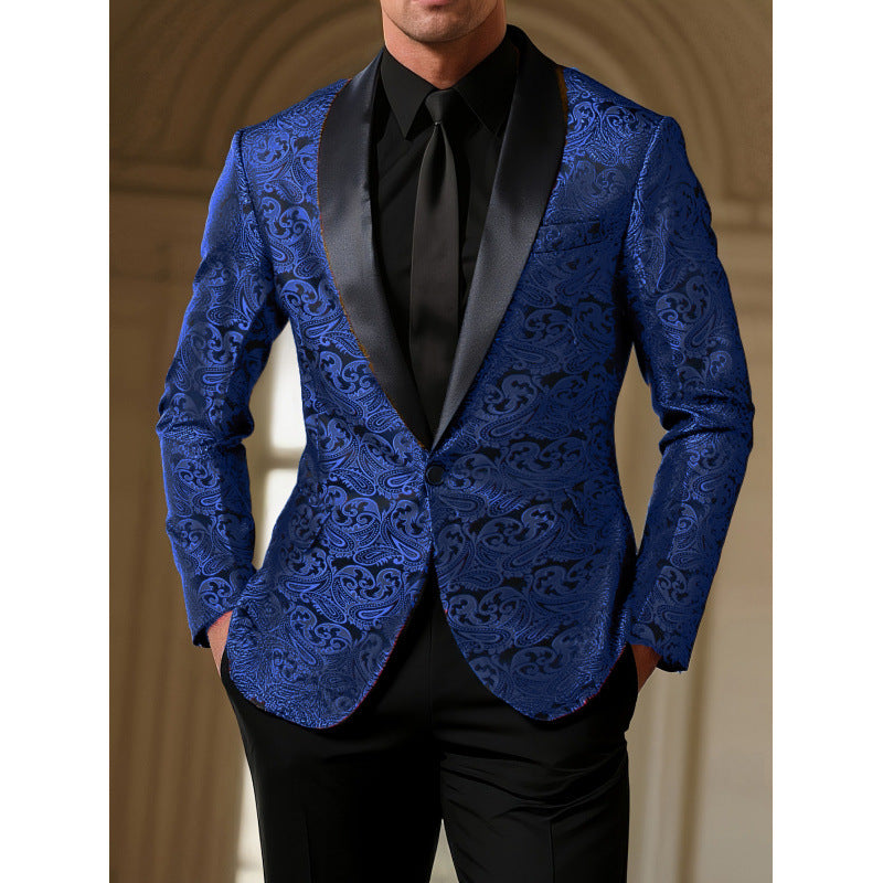 Herren Glamouröser Smoking-Blazer mit filigranem Muster Aliams