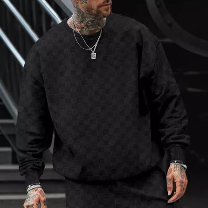 Herren bequemer Sweatshirt mit stilvollem Strukturdesign und elastischem Bündchen Aliams