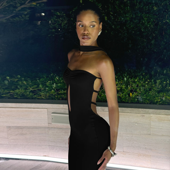 Damen Eleganter Bodycon Jumpsuit mit Cut-Out-Details Aliams