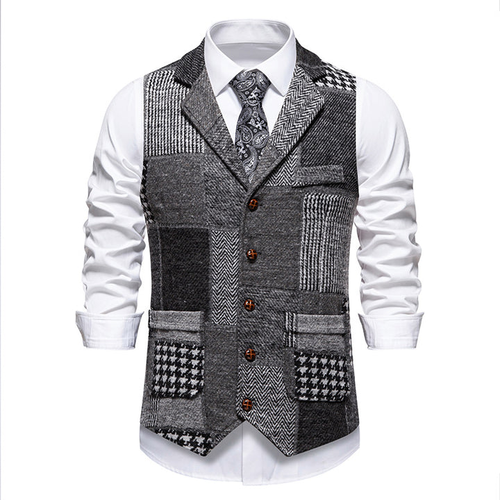 Herren elegante Weste im Patchwork-Design Aliams