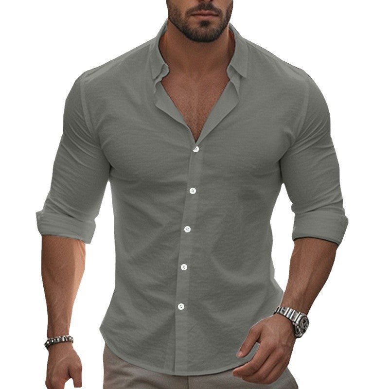 Herren elegantes Langarmshirt mit modernem Schnitt Aliams