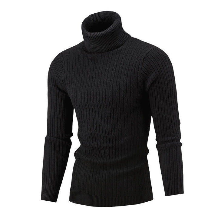 Herren Rollkragenpullover mit strukturiertem Zopfmuster und modernem Schnitt Aliams