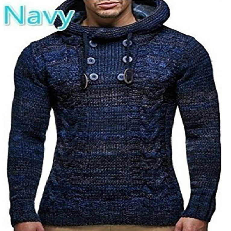 Herren Kapuzenpullover mit strukturiertem Strickmuster Aliams
