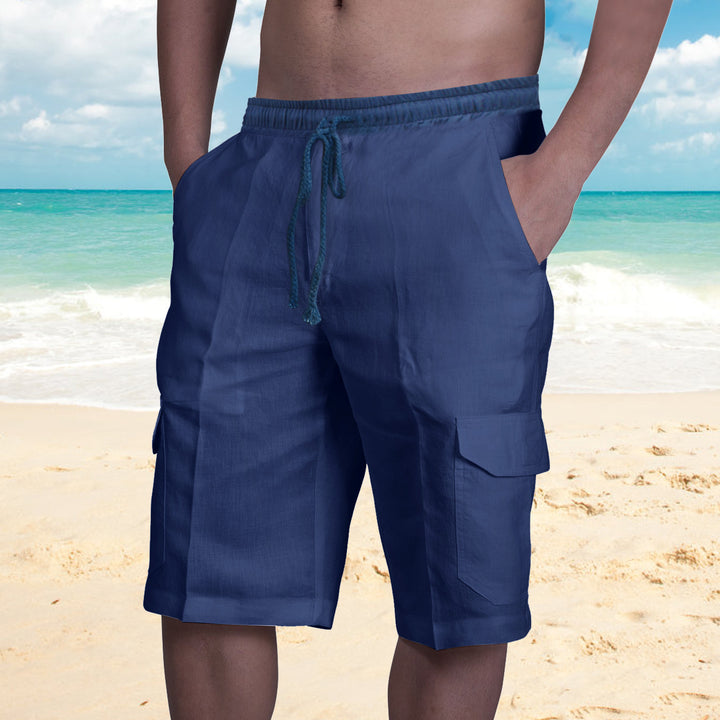 Herren Cargo-Shorts aus leichtem Leinenstoff Aliams