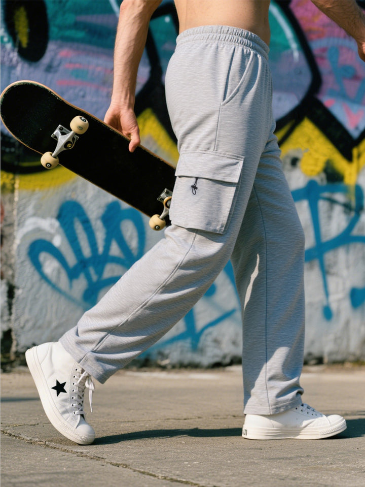 Herren Sportliche Cargo-Hose mit praktischen Taschen und elastischem Bund Aliams