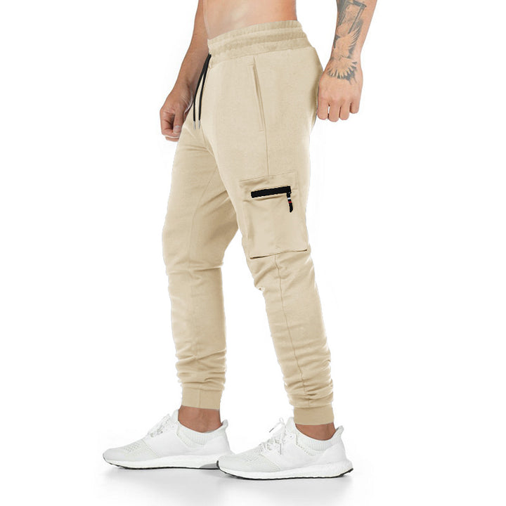 Herren Sportliche Cargo-Hose mit seitlichen Reißverschlusstaschen und elastischem Bund Aliams