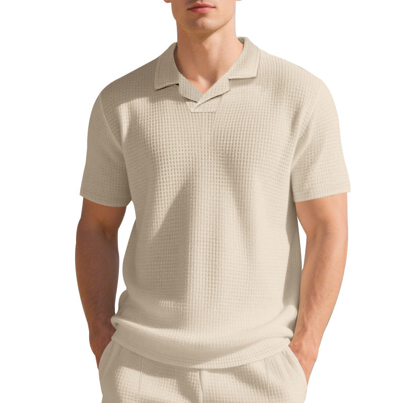 Herren Kurzarm Poloshirt mit strukturiertem Design und modernem Stehkragen Aliams