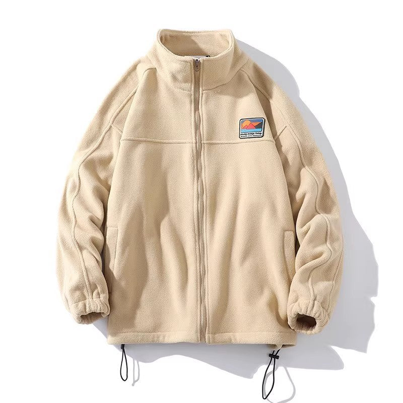 Herren Fleecejacke mit hohem Kragen und praktischen Taschen Aliams