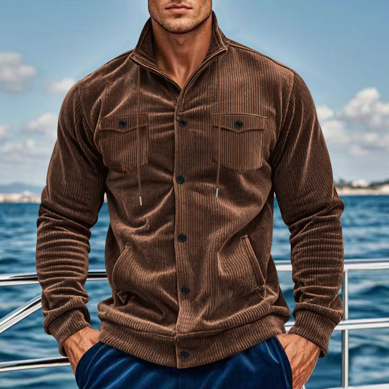 Herren Freizeithemd mit strukturiertem Design und praktischen Taschen Aliams