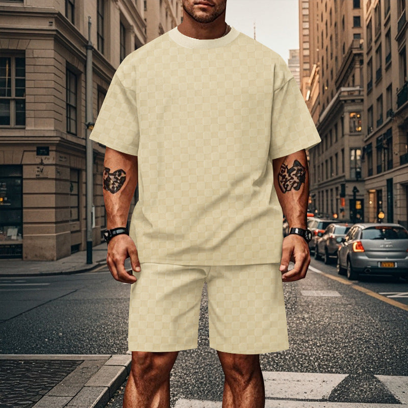 Herren Sportliches Kurzarm T-Shirt und Shorts Set Aliams