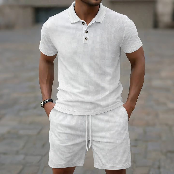 Herren Sportliches Polohemd und Shorts Set Aliams