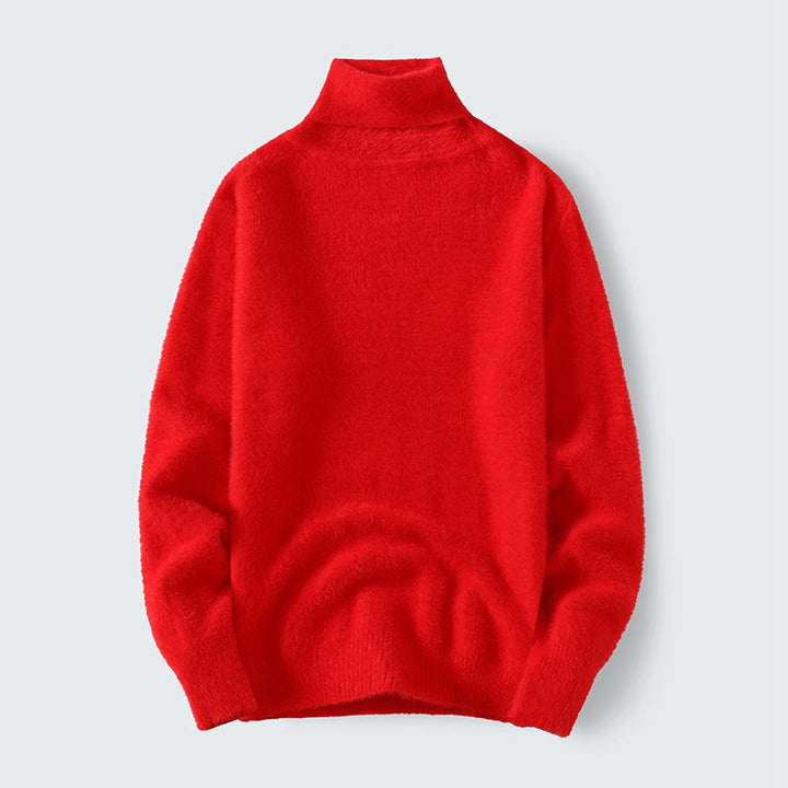 Herren warmer Rollkragenpullover aus weichem Strickstoff Aliams