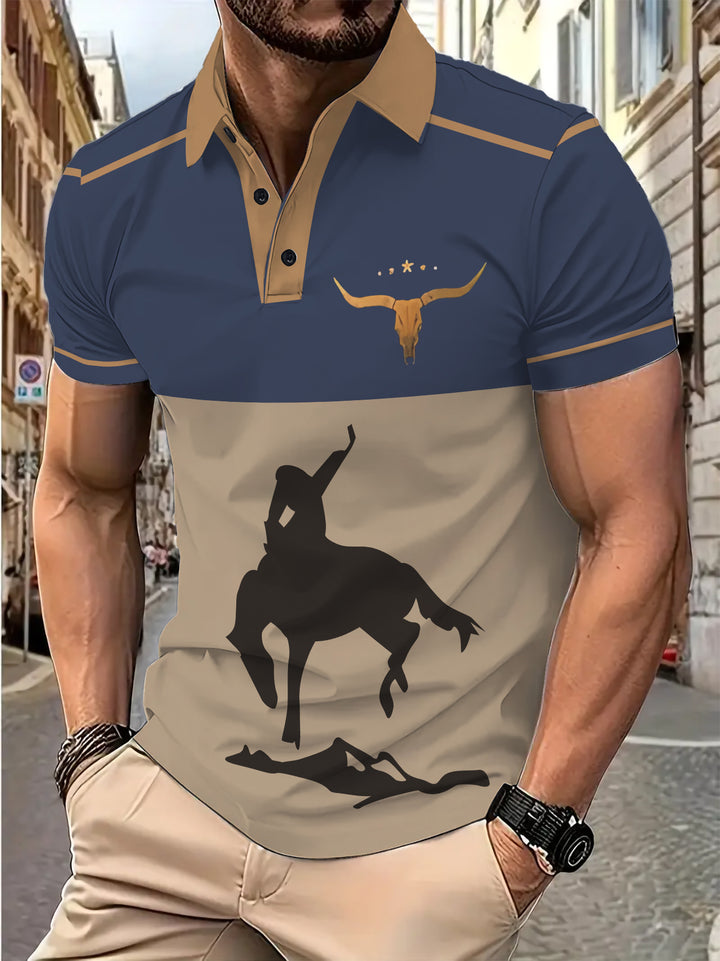 Herren Poloshirt mit modischem Motiv Aliams