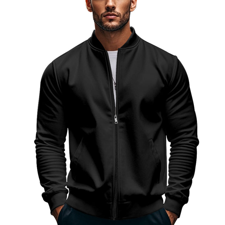 Herren sportliche Jacke mit hohem Kragen und seitlichen Eingrifftaschen Aliams