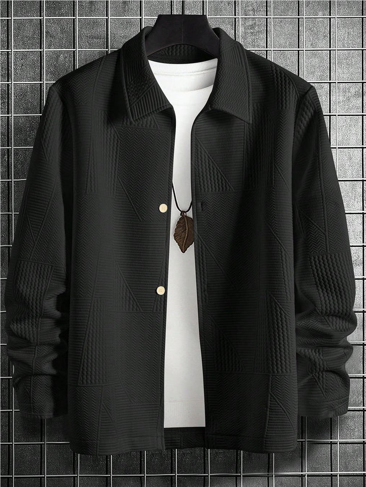 Herren gestepptes Überhemd mit strukturierter Oberfläche Aliams