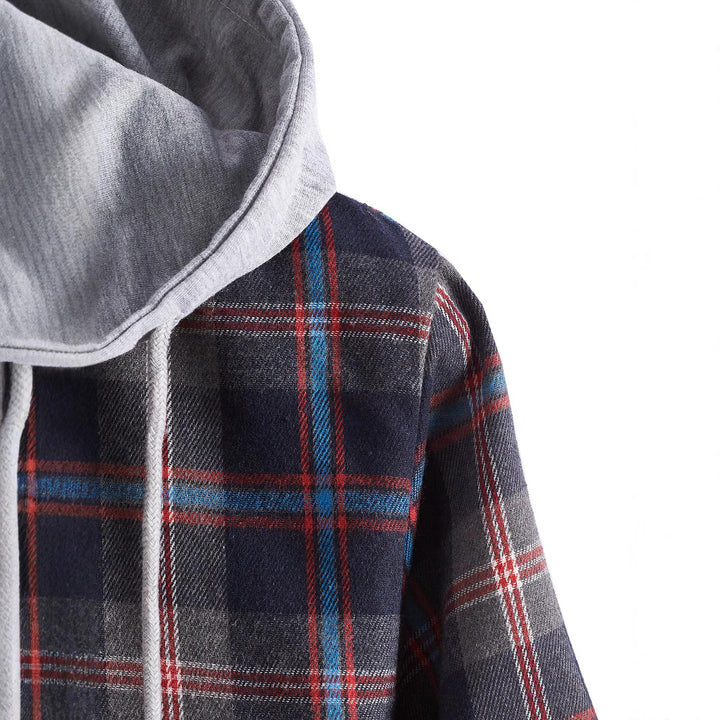 Herren Flanellhemd mit abnehmbarer Kapuze Aliams
