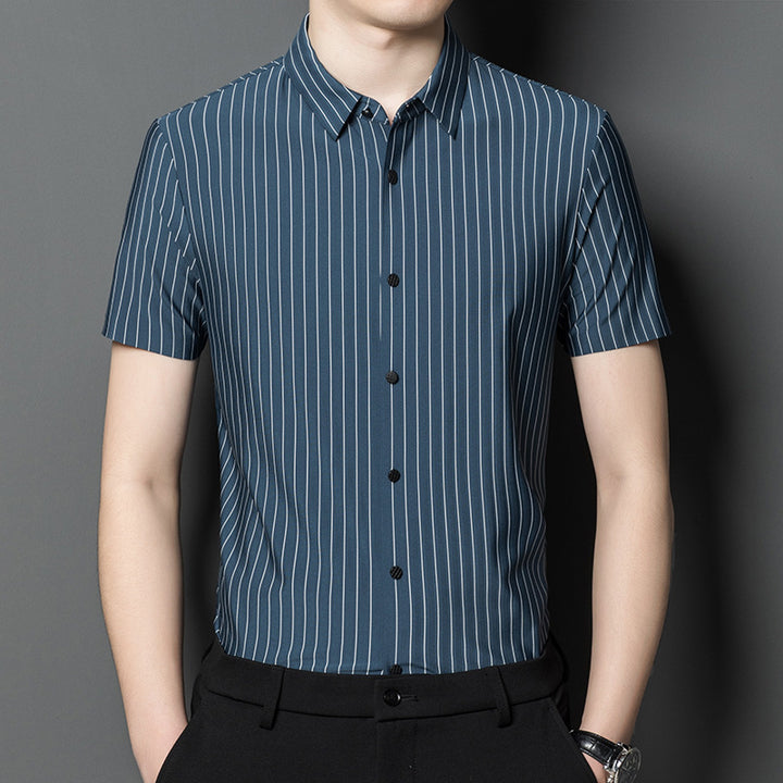 Herren Kurzarmhemd mit eleganten Streifen Aliams