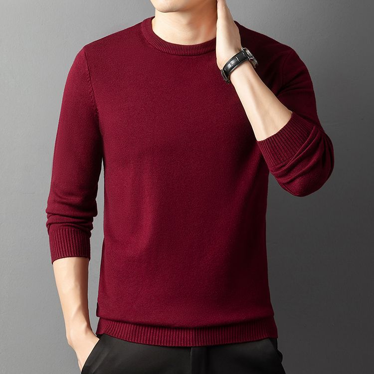 Herren eleganter Rundhals-Pullover aus feiner Baumwolle Aliams