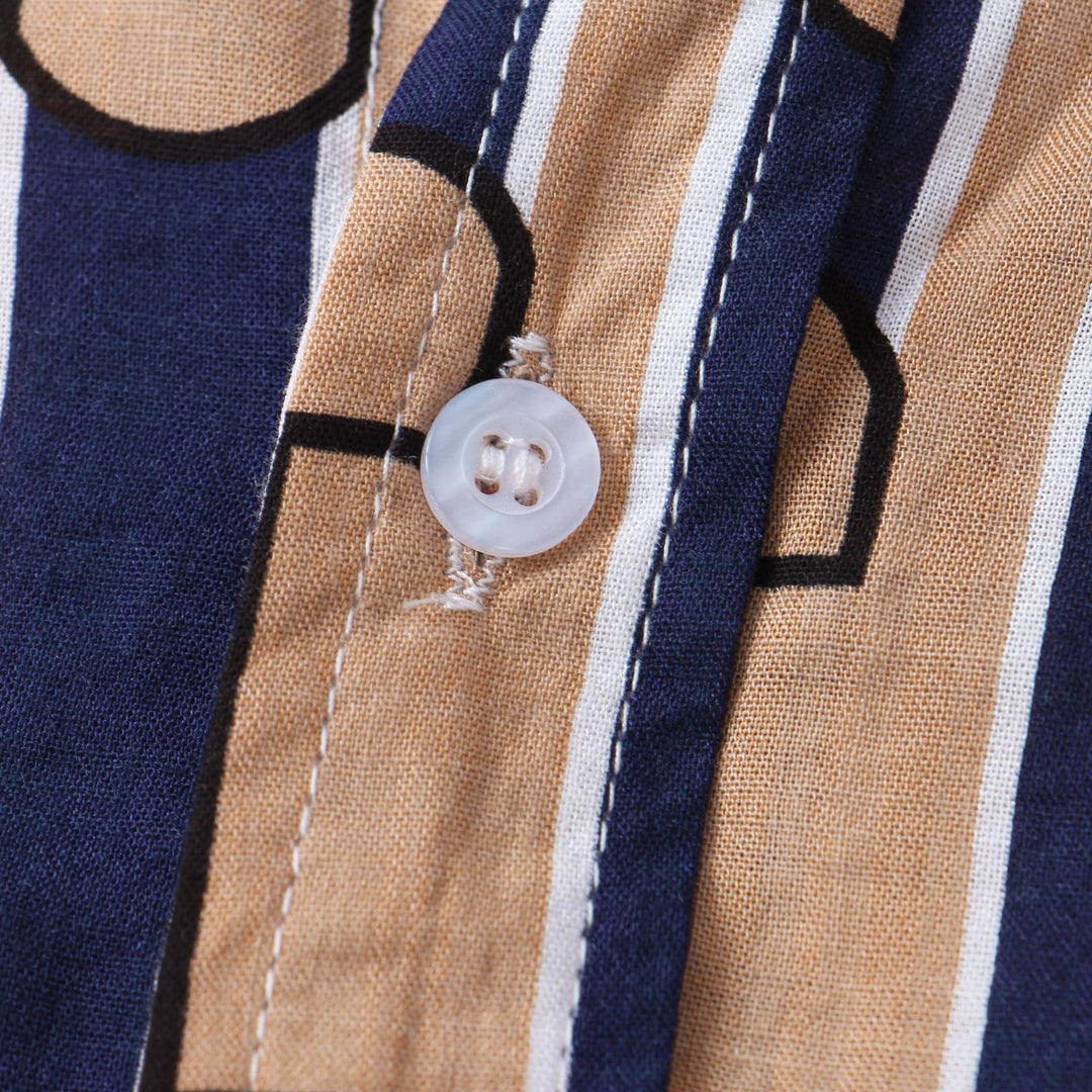 Herren Kurzarmhemd aus atmungsaktivem Stoff mit kreativem Minimaldesign Aliams