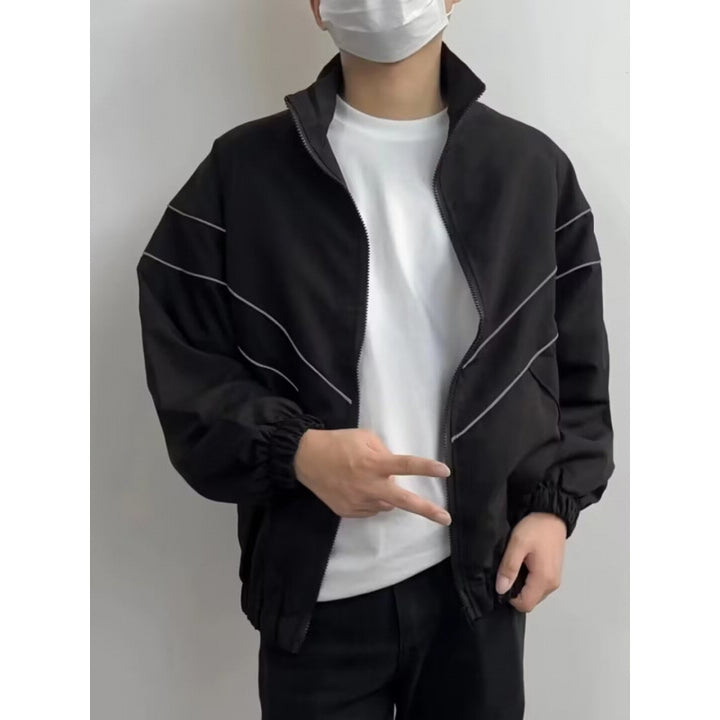Unisex Sportliche Windjacke mit hohen Kragen und reflektierenden Akzenten Aliams