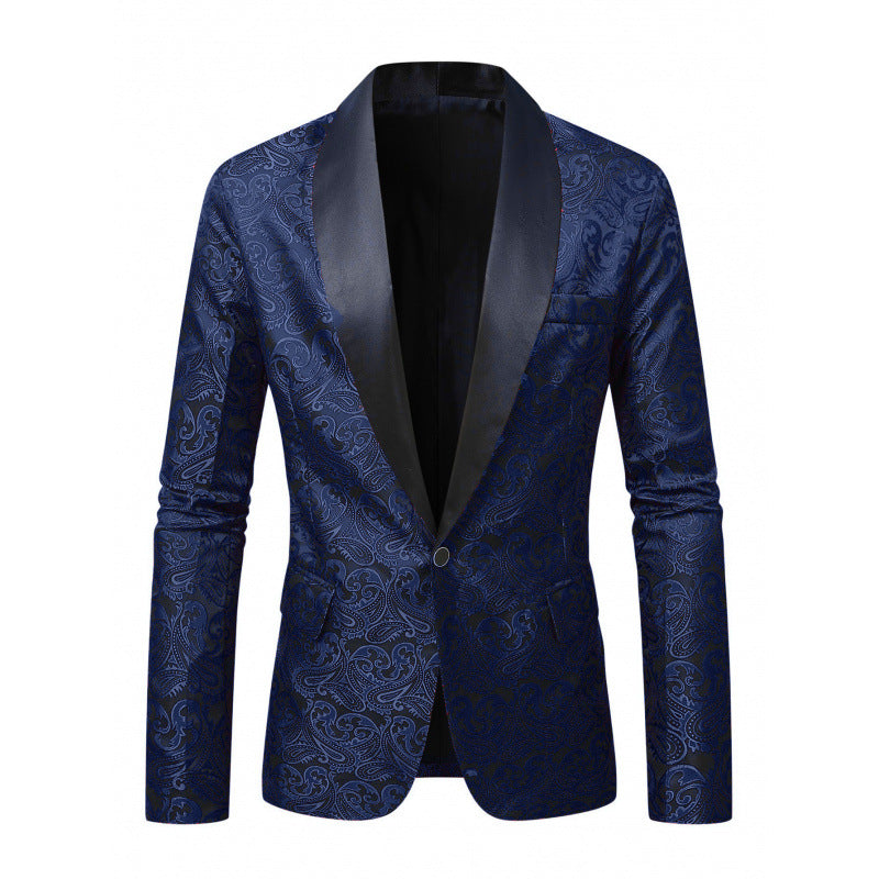 Herren Glamouröser Smoking-Blazer mit filigranem Muster Aliams