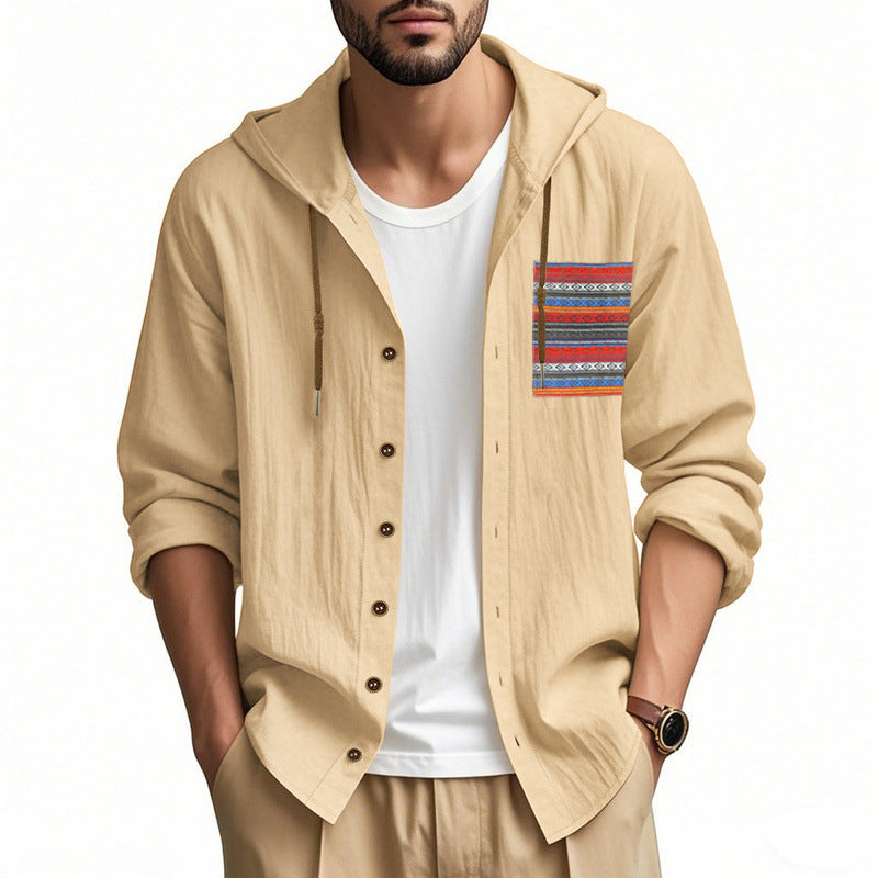 Herren Kapuzenshirt mit verspieltem Design und praktischer Knopfleiste Aliams