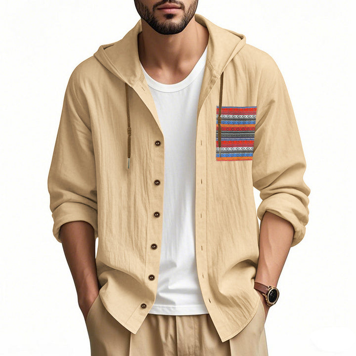 Herren Kapuzenshirt mit verspieltem Design und praktischer Knopfleiste Aliams