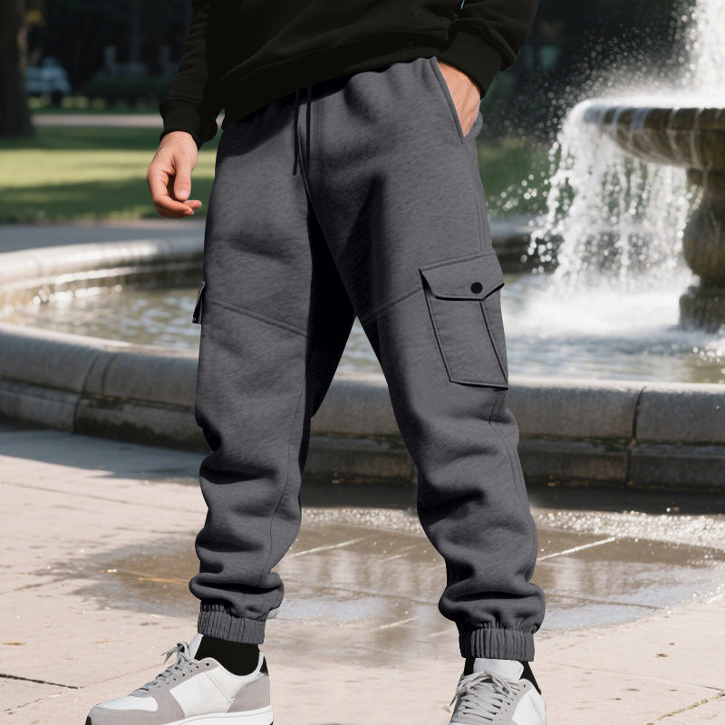 Herren Cargo-Jogginghose mit funktionalen Taschen und elastischem Bund Aliams