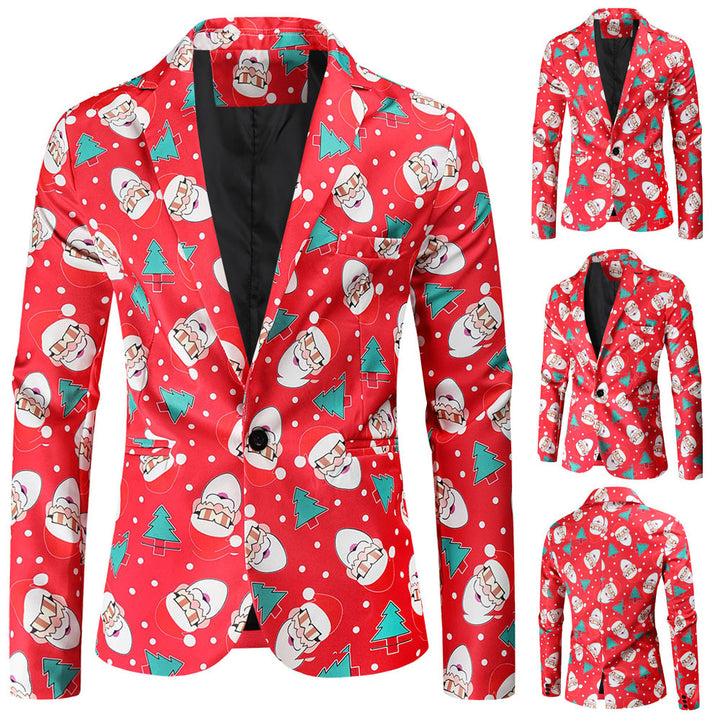 Herren festlicher Blazer mit fröhlichem Weihnachtsdesign Aliams