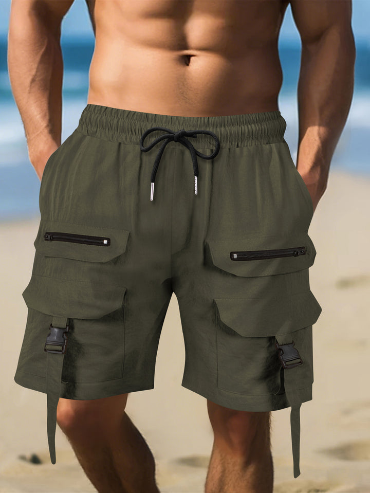 Herren Cargo-Shorts mit multifunktionalen Taschen und verstellbarem Bund Aliams