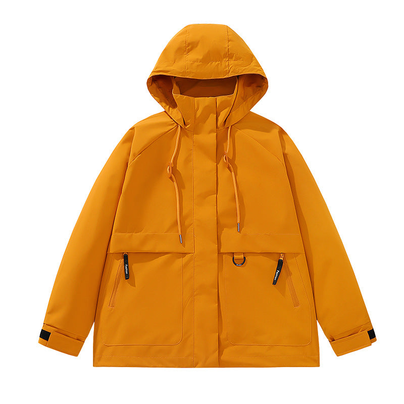 Herren funktionale Freizeitjacke mit verstellbarem Kapuzenkragen und großen Taschen Aliams