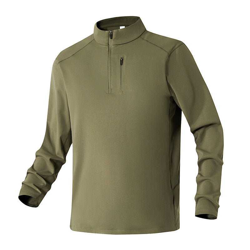 Herren Funktionspullover mit halbem Reißverschluss und atmungsaktivem Material Aliams