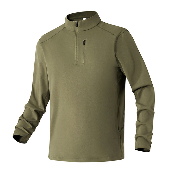 Herren Funktionspullover mit halbem Reißverschluss und atmungsaktivem Material Aliams