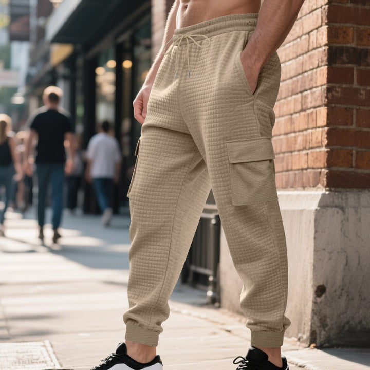 Herren Cargo-Jogginghose mit atmungsaktiven Seitentaschen und elastischem Bund Aliams