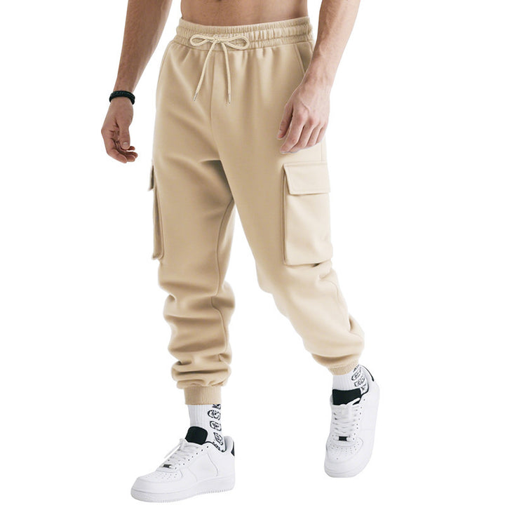 Herren stylische Cargo-Hose mit elastischem Bund und praktischen Taschen Aliams