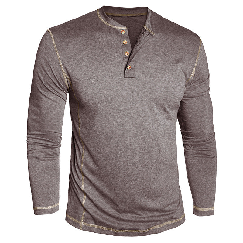 Herren Elegantes Langarmshirt mit Knopfleiste Aliams