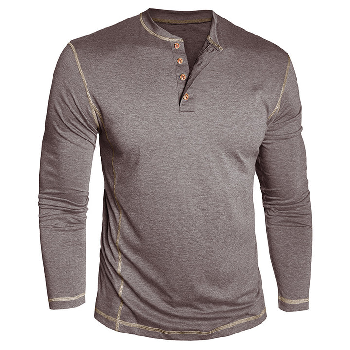 Herren Elegantes Langarmshirt mit Knopfleiste Aliams