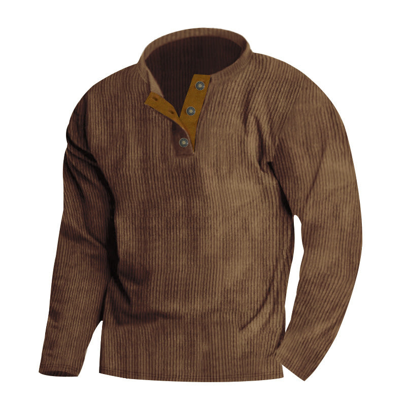 Herren Wellness-Pullover mit strukturiertem Stoff und knopffreier Front Aliams