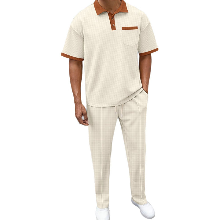 Herren elegantes Poloshirt und bequeme Jogginghose Set Aliams