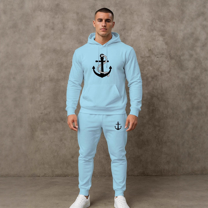 Herren Hoodie- und Jogginghose-Set mit maritimem Ankerdesign Aliams