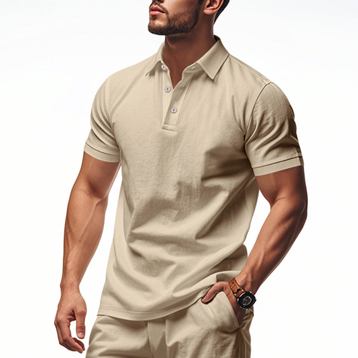 Herren Poloshirt mit strukturiertem Design und modischen Knopfdetails Aliams