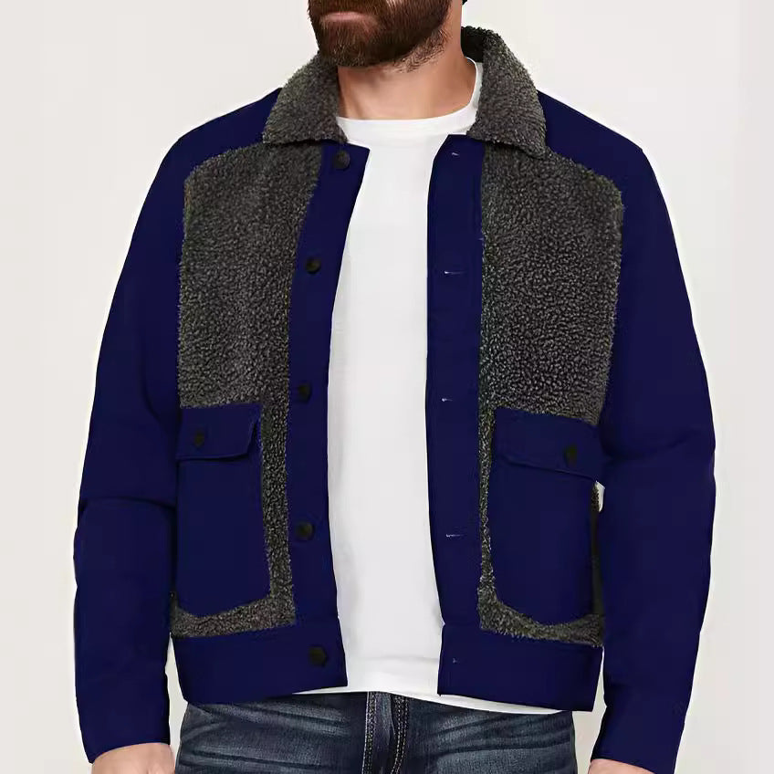 Herren warme Fleecejacke mit praktischen Taschen und weichem Kragen Aliams