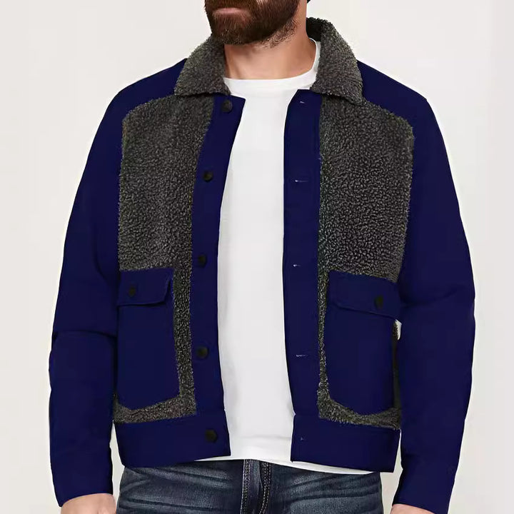 Herren warme Fleecejacke mit praktischen Taschen und weichem Kragen Aliams