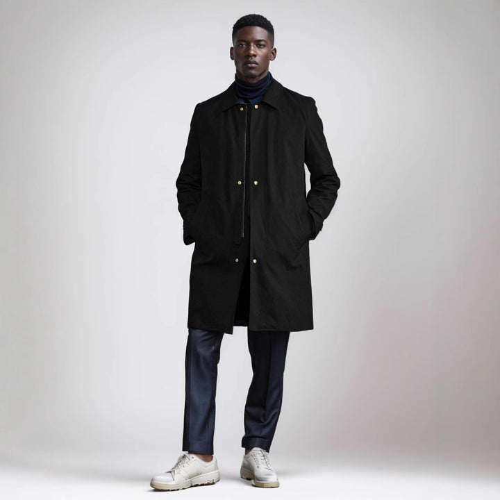 Herren eleganter Mantel mit praktischen Taschen und modernem Kragen Aliams