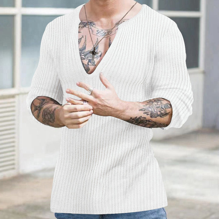 Herren V-Ausschnitt Strickpullover Aliams
