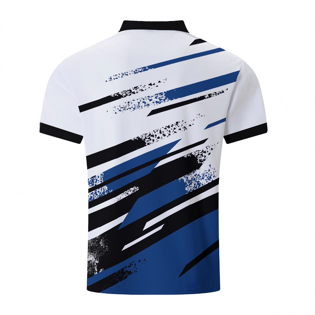 Herren Kurzarm Poloshirt mit dynamischem Streifenmuster Aliams