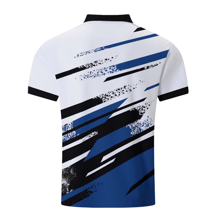 Herren Kurzarm Poloshirt mit dynamischem Streifenmuster Aliams