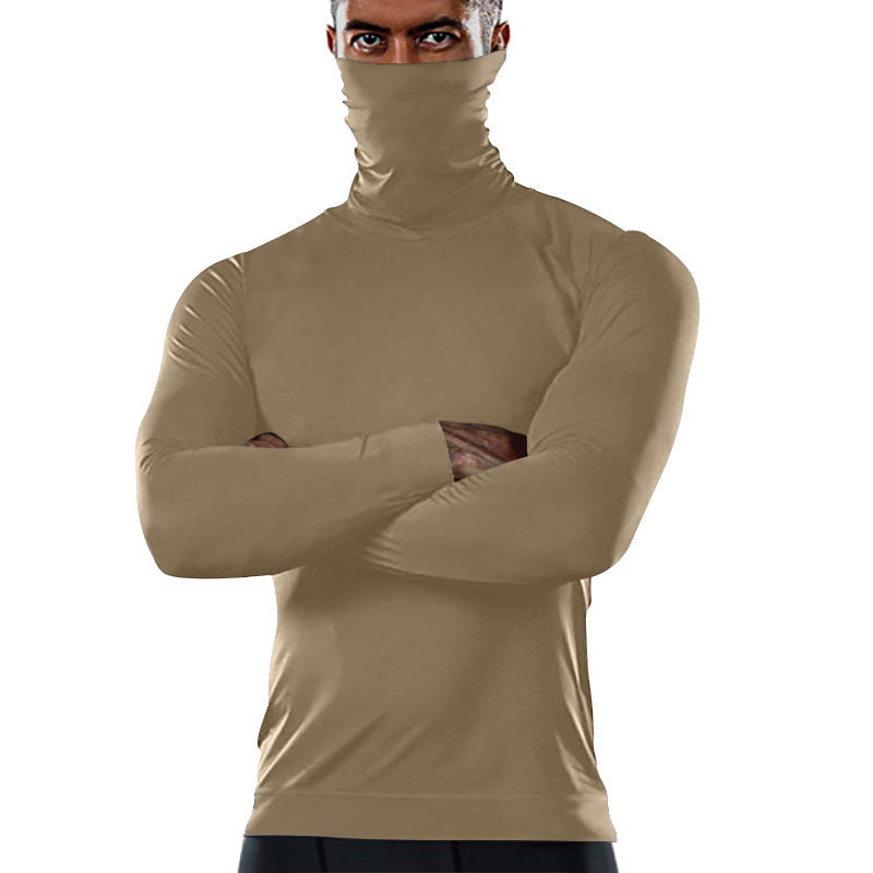 Herren funktionales Langarmshirt mit hochschließendem Kragen Aliams