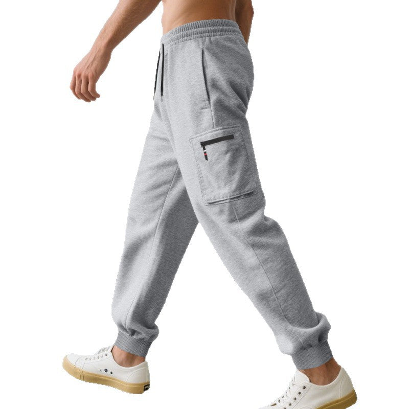 Herren bequeme Cargo-Jogginghose mit praktischen Seitentaschen Aliams