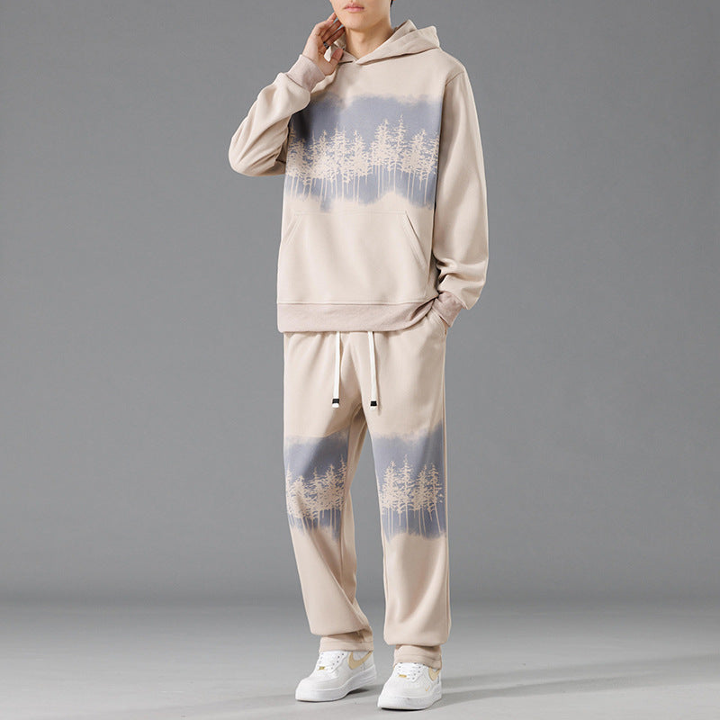 Herren Freizeit-Loungewear-Set mit entspannter Passform und kreativen Baum-Print Aliams